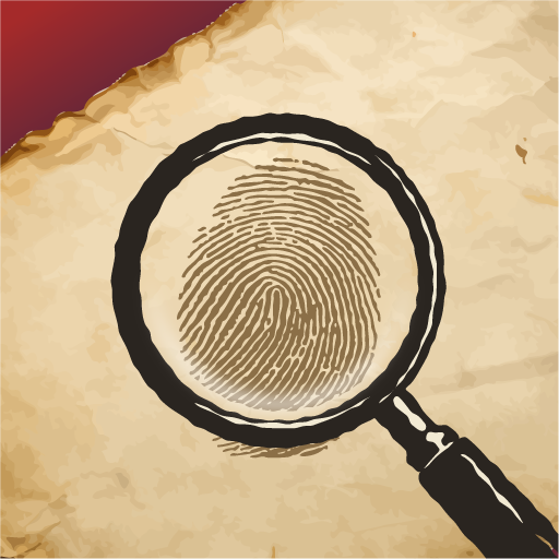Daily Murder app icon — fingerprint under magnifying glass